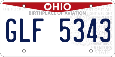 OH license plate GLF5343