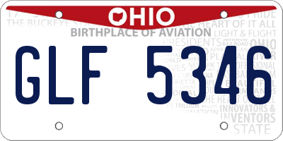 OH license plate GLF5346