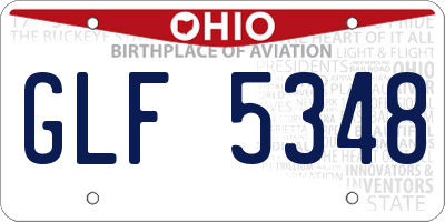 OH license plate GLF5348