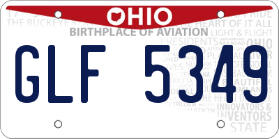 OH license plate GLF5349