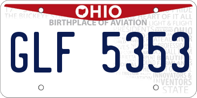 OH license plate GLF5353