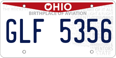 OH license plate GLF5356