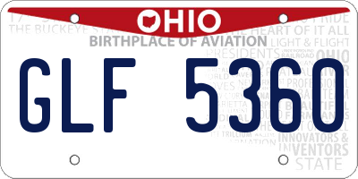 OH license plate GLF5360