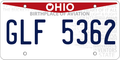 OH license plate GLF5362