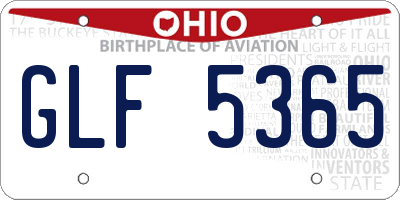 OH license plate GLF5365