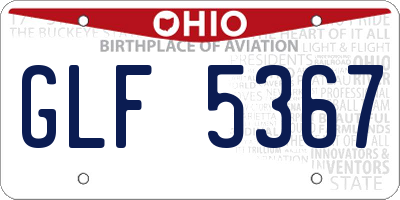 OH license plate GLF5367