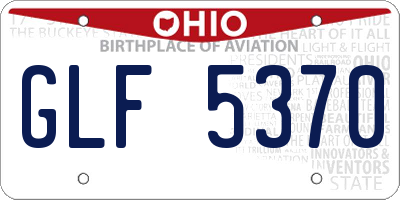 OH license plate GLF5370