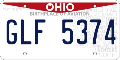 OH license plate GLF5374