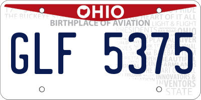 OH license plate GLF5375