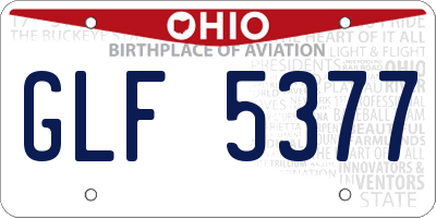 OH license plate GLF5377