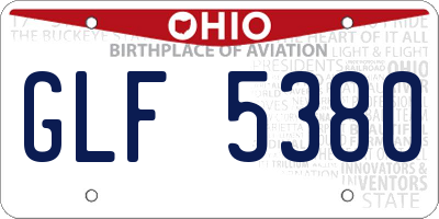 OH license plate GLF5380