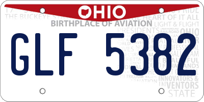 OH license plate GLF5382