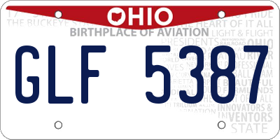 OH license plate GLF5387