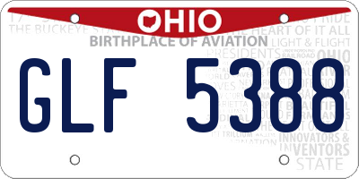 OH license plate GLF5388