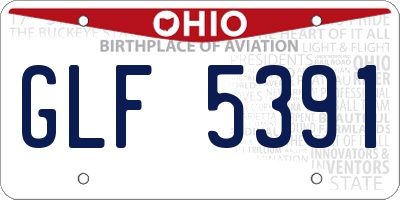OH license plate GLF5391