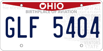 OH license plate GLF5404