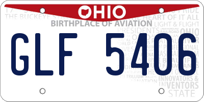 OH license plate GLF5406