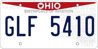 OH license plate GLF5410
