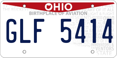 OH license plate GLF5414