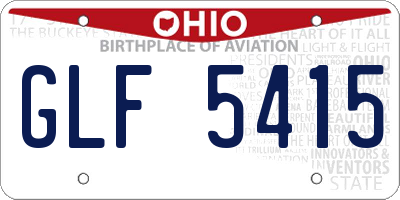 OH license plate GLF5415