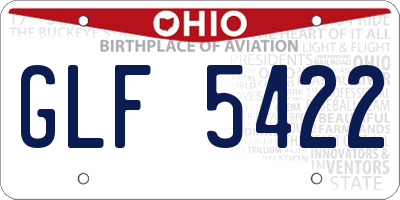OH license plate GLF5422