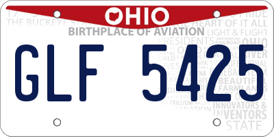 OH license plate GLF5425