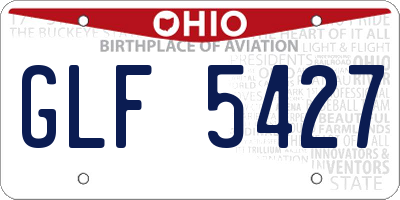 OH license plate GLF5427