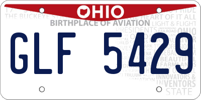 OH license plate GLF5429