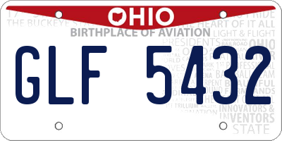 OH license plate GLF5432