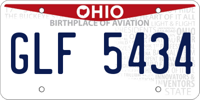 OH license plate GLF5434