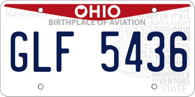 OH license plate GLF5436