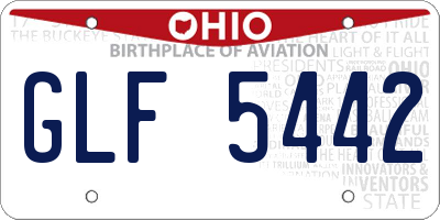 OH license plate GLF5442