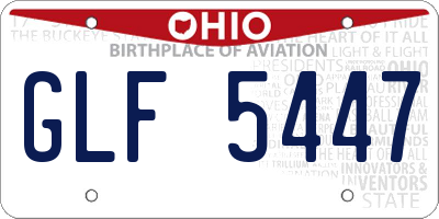OH license plate GLF5447