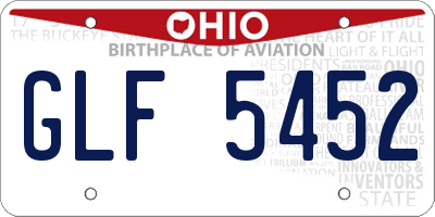 OH license plate GLF5452