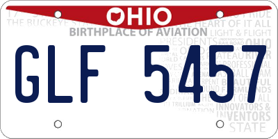 OH license plate GLF5457