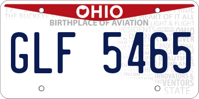 OH license plate GLF5465