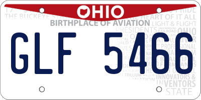 OH license plate GLF5466