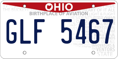 OH license plate GLF5467