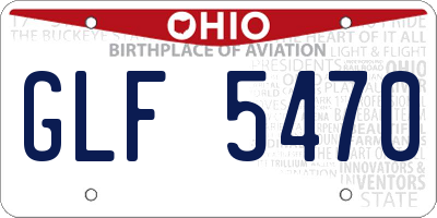 OH license plate GLF5470