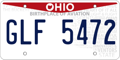 OH license plate GLF5472