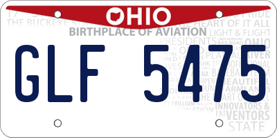 OH license plate GLF5475