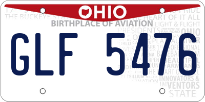 OH license plate GLF5476