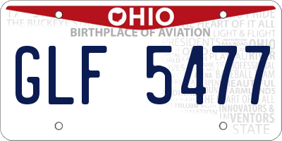 OH license plate GLF5477