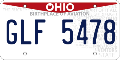 OH license plate GLF5478