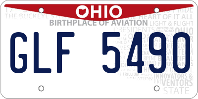 OH license plate GLF5490