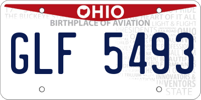 OH license plate GLF5493