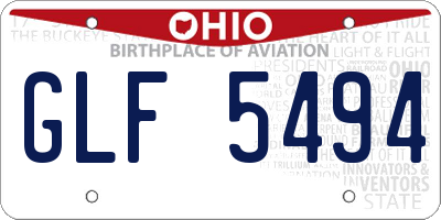 OH license plate GLF5494