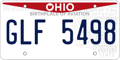 OH license plate GLF5498