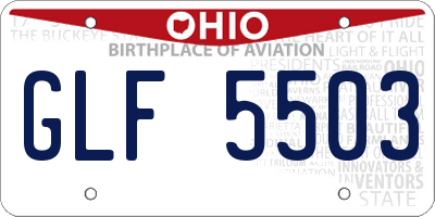 OH license plate GLF5503