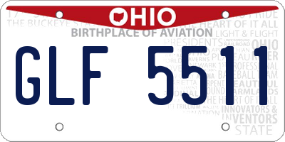 OH license plate GLF5511